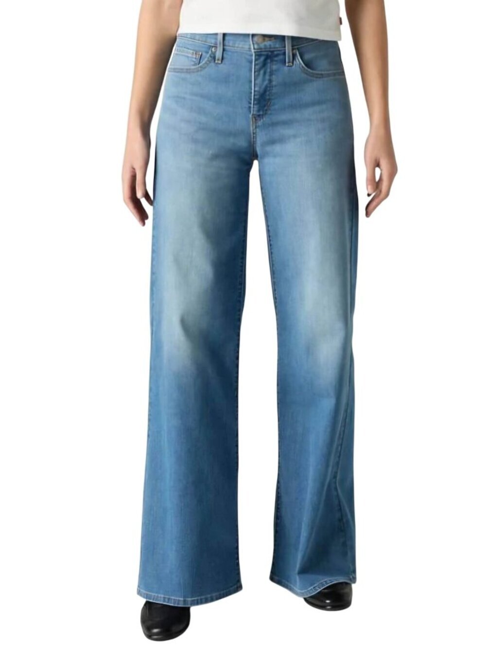 Levi's 318 Shaping Wide Leg Light Wash Jeans Size 30x34